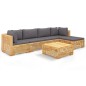 vidaXL Juego muebles de jardín 6 piezas y cojines madera maciza teca vidaXL Juego muebles de jardín 6 piezas y cojines madera maciza teca