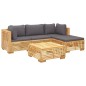 vidaXL Juego muebles de jardín 5 piezas y cojines madera maciza teca vidaXL Juego muebles de jardín 5 piezas y cojines madera maciza teca