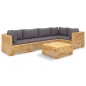 vidaXL Juego muebles de jardín 6 piezas y cojines madera maciza teca vidaXL Juego muebles de jardín 6 piezas y cojines madera maciza teca