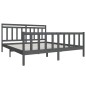 vidaXL Estructura de cama de madera maciza gris 180x200 cm