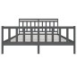 vidaXL Estructura de cama de madera maciza gris 180x200 cm