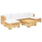 vidaXL Juego muebles de jardín 7 piezas y cojines madera maciza teca vidaXL Juego muebles de jardín 7 piezas y cojines madera maciza teca