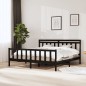 vidaXL Estructura de cama de madera maciza negra 180x200 cm vidaXL Estructura de cama de madera maciza negra 180x200 cm