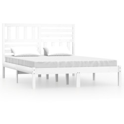 vidaXL Estructura de cama madera maciza de pino blanco 120x190 cm
