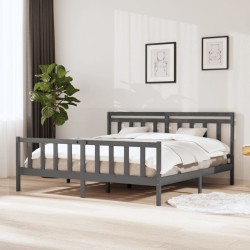 vidaXL Estructura de cama de madera maciza gris 200x200 cm