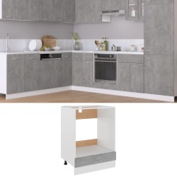 vidaXL Armario de horno de madera contrachapada hormigón 60x46x81,5cm