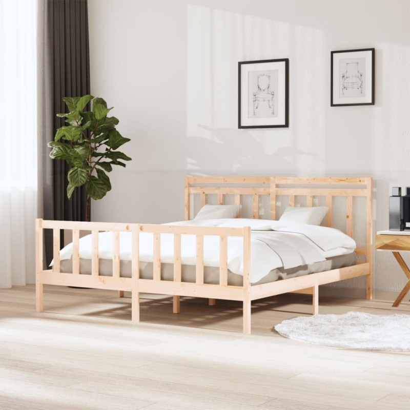 vidaXL Estructura de cama de madera maciza 160x200 cm vidaXL Estructura de cama de madera maciza 160x200 cm
