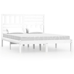 vidaXL Estructura de cama de madera maciza de pino blanca 160x200 cm