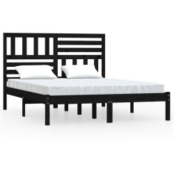 vidaXL Estructura de cama madera maciza de pino negro 120x200 cm