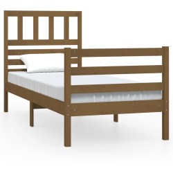 vidaXL Estructura de cama madera maciza marrón miel 100x200 cm