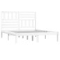 vidaXL Estructura de cama madera maciza de pino blanco 150x200 cm vidaXL Estructura de cama madera maciza de pino blanco 150x200 cm