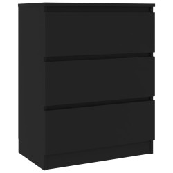 vidaXL Aparador de madera contrachapada negro 60x35x76 cm