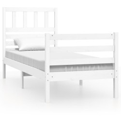 vidaXL Estructura de cama madera maciza blanco 90x200 cm