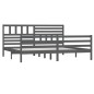 vidaXL Estructura de cama de madera maciza gris 200x200 cm