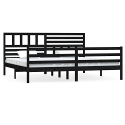 vidaXL Estructura de cama de madera maciza negro 200x200 cm