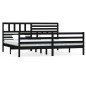 vidaXL Estructura de cama de madera maciza negro 200x200 cm