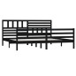 vidaXL Estructura de cama de madera maciza negro 200x200 cm