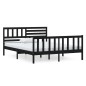 vidaXL Estructura de cama de madera maciza negro 120x190 cm vidaXL Estructura de cama de madera maciza negro 120x190 cm