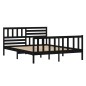 vidaXL Estructura de cama de madera maciza negro 120x190 cm vidaXL Estructura de cama de madera maciza negro 120x190 cm