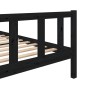vidaXL Estructura de cama de madera maciza negro 120x190 cm vidaXL Estructura de cama de madera maciza negro 120x190 cm