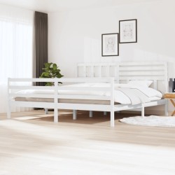 vidaXL Estructura de cama madera maciza blanco 180x200 cm