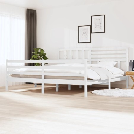 vidaXL Estructura de cama madera maciza blanco 180x200 cm
