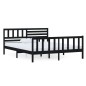 vidaXL Estructura de cama de madera maciza negra 120x200 cm vidaXL Estructura de cama de madera maciza negra 120x200 cm