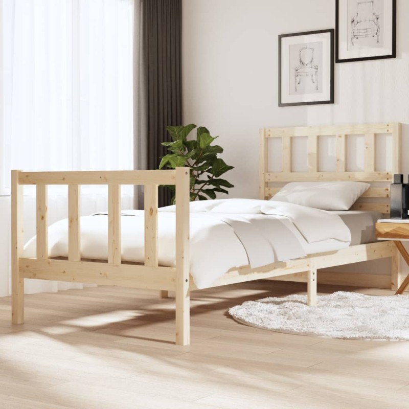 vidaXL Estructura de cama madera maciza 90x200 cm vidaXL Estructura de cama madera maciza 90x200 cm