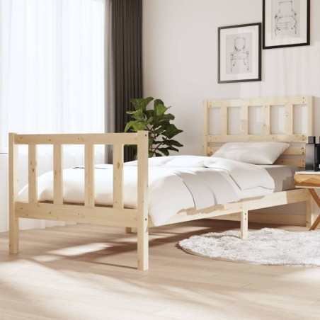 vidaXL Estructura de cama madera maciza 90x200 cm