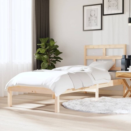 vidaXL Estructura de cama madera maciza 75x190 cm
