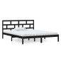 vidaXL Estructura de cama madera maciza negro 120x190 cm vidaXL Estructura de cama madera maciza negro 120x190 cm