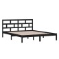 vidaXL Estructura de cama madera maciza negro 120x190 cm vidaXL Estructura de cama madera maciza negro 120x190 cm