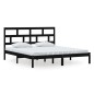 vidaXL Estructura de cama de matrimonio madera maciza negro 180x200 cm vidaXL Estructura de cama de matrimonio madera maciza negro 180x200 cm