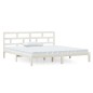vidaXL Estructura de cama de madera maciza de pino blanco 140x190 cm vidaXL Estructura de cama de madera maciza de pino blanco 140x190 cm