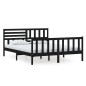 vidaXL Estructura de cama de madera maciza negra 160x200 cm vidaXL Estructura de cama de madera maciza negra 160x200 cm