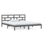vidaXL Estructura de cama de madera maciza de pino gris 140x190 cm