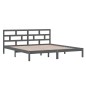 vidaXL Estructura de cama de madera maciza de pino gris 140x190 cm