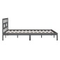 vidaXL Estructura de cama de madera maciza de pino gris 140x190 cm