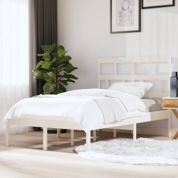 vidaXL Estructura de cama madera maciza de pino blanco 120x200 cm