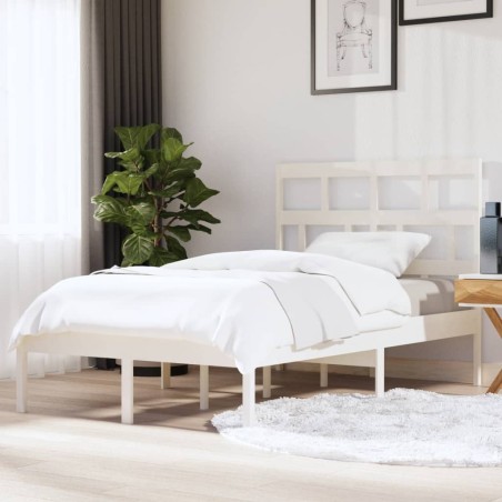 vidaXL Estructura de cama madera maciza de pino blanco 120x200 cm