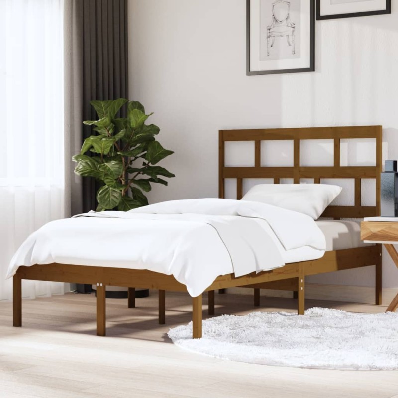 vidaXL Estructura de cama madera maciza de pino marrón miel 120x200 cm vidaXL Estructura de cama madera maciza de pino marrón miel 120x200 cm