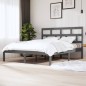 vidaXL Estructura de cama de matrimonio madera maciza gris 180x200 cm vidaXL Estructura de cama de matrimonio madera maciza gris 180x200 cm