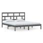 vidaXL Estructura de cama de matrimonio madera maciza gris 180x200 cm vidaXL Estructura de cama de matrimonio madera maciza gris 180x200 cm