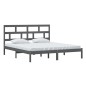 vidaXL Estructura de cama de matrimonio madera maciza gris 180x200 cm vidaXL Estructura de cama de matrimonio madera maciza gris 180x200 cm