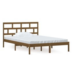 vidaXL Estructura de cama madera maciza de pino marrón miel 140x200 cm