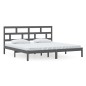 vidaXL Estructura de cama de madera maciza de pino gris 200x200 cm vidaXL Estructura de cama de madera maciza de pino gris 200x200 cm