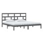 vidaXL Estructura de cama de madera maciza de pino gris 200x200 cm vidaXL Estructura de cama de madera maciza de pino gris 200x200 cm