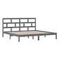 vidaXL Estructura de cama de madera maciza de pino gris 200x200 cm vidaXL Estructura de cama de madera maciza de pino gris 200x200 cm