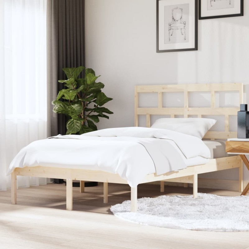 vidaXL Estructura de cama de madera maciza king size 150x200 cm