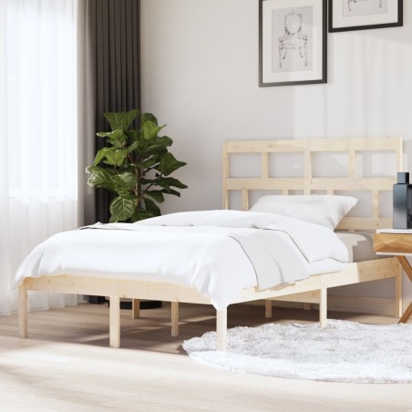 vidaXL Estructura de cama de madera maciza king size 150x200 cm
